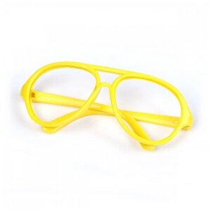 Очки без стекла TBY. 53732 цв. желтый 7см, круглые пластик уп. 10шт