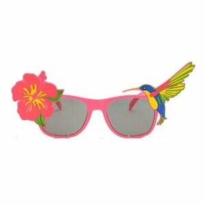 Очки карнавальные "Гавайи с цветком" розовые
