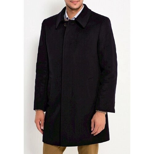 Пальто Berkytt, демисезон/зима, шерсть, силуэт полуприлегающий, средней длины, утепленное, размер 54/182, синий