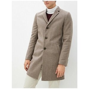 Пальто Berkytt, демисезон/зима, силуэт прилегающий, средней длины, подкладка, размер 58/182, бежевый