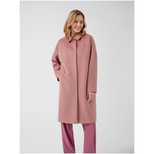 Пальто-кокон Pompa демисезонное, шерсть, силуэт прямой, средней длины, размер 42/170, розовый