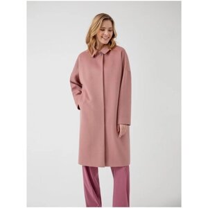 Пальто-кокон Pompa демисезонное, шерсть, силуэт прямой, средней длины, размер 44/170, розовый
