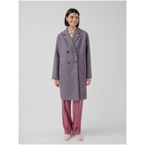 Пальто-кокон Pompa демисезонное, шерсть, силуэт прямой, средней длины, размер 50/170, серый