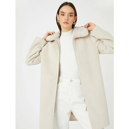 Пальто KOTON, размер 48, белый, серый