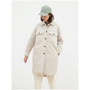 Пальто-пиджак Pompa демисезонное, силуэт прямой, укороченное, размер 48/170, бежевый