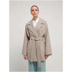 Пальто Pompa демисезонное, шерсть, силуэт прямой, укороченное, размер 46/170, мультиколор