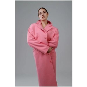 Пальто ZNWR демисезонное, шерсть, силуэт прямой, удлиненное, размер XXS, розовый