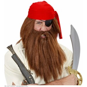 Парик Пирата (Дикаря) с бородой шатен