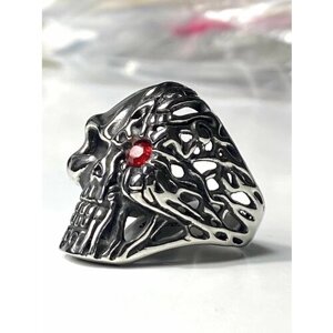 Печатка Florento, искусственный камень, кристалл, размер 19, красный, серебряный
