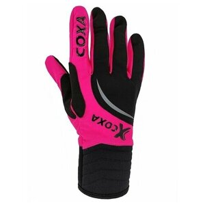 Перчатки COXA, размер 7, черный, розовый