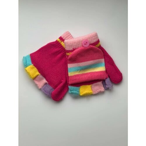 Перчатки, демисезон/зима, шерсть, размер 2-5 лет, розовый
