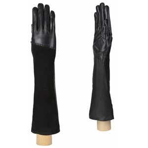 Перчатки FABRETTI, демисезон/зима, утепленные, удлиненные, подкладка, размер 6.5, черный