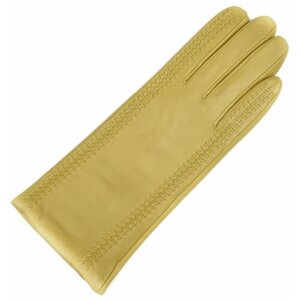 Перчатки Finnemax, демисезон/зима, натуральная кожа, утепленные, размер 7,5, желтый