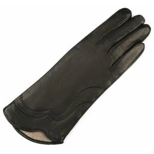 Перчатки кожаные женские утепленные ESTEGLA, размер 6.5, чёрные.