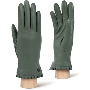 Перчатки LABBRA зимние, натуральная кожа, подкладка, размер 7, зеленый