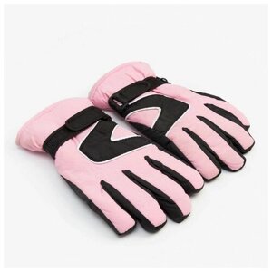 Перчатки Minaku зимние, размер 16, розовый, черный