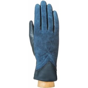 Перчатки Montego, натуральная кожа, размер 7.5, синий