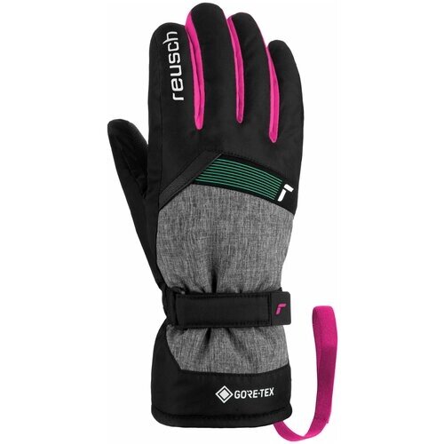 Перчатки Reusch, размер 4, черный, розовый