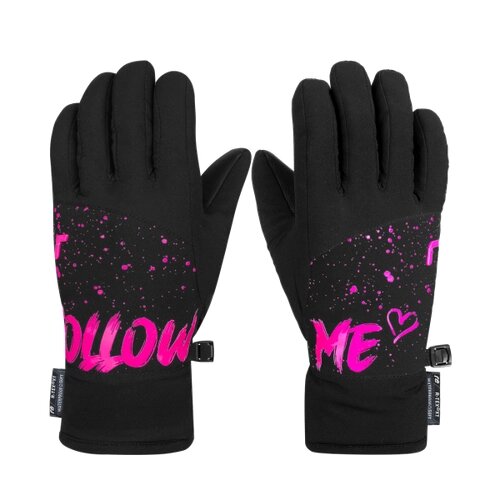 Перчатки Reusch, размер 6.5, черный, розовый