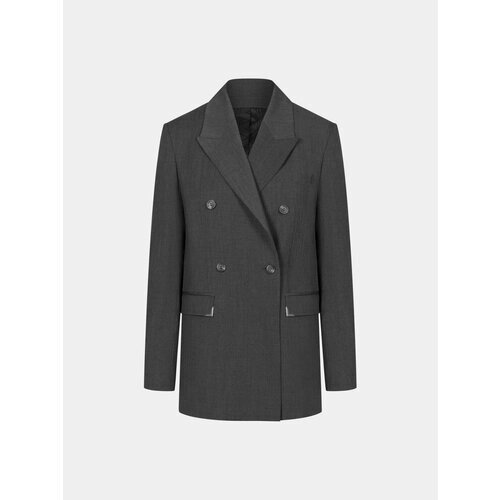 Пиджак Han Kjobenhavn, средней длины, силуэт прямой, размер 38, серый