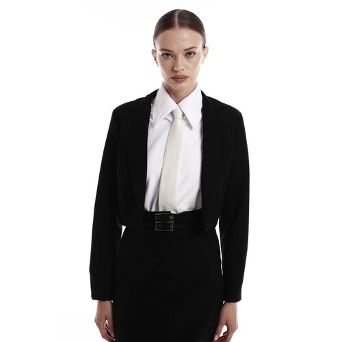 Пиджак Mulier, укороченный, подкладка, размер XS, черный