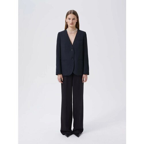 Пиджак PATRATSKAYA, средней длины, силуэт полуприлегающий, размер XS, черный