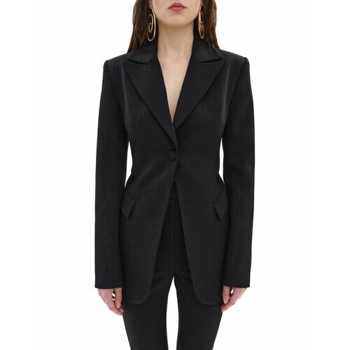 Пиджак Sorelle, удлиненный, силуэт прилегающий, размер XS, серый