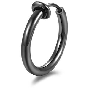 Пирсинг 4Love4You, кольцо, нержавеющая сталь, размер 14 мм., черный