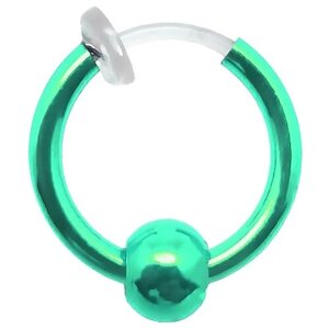 Пирсинг 4Love4You, кольцо, в губу, в нос, нержавеющая сталь, размер 10 мм., зеленый