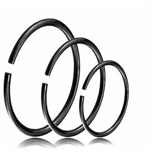 Пирсинг 4Love4You, кольцо, в нос, в бровь, нержавеющая сталь, размер 10 мм., черный