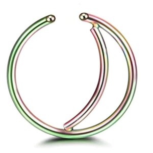Пирсинг кольцо для носа, уха разноцветное с месяцем 0,8 мм х 8 мм