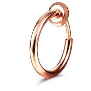 Пирсинг обманка в нос или губу кольцо розовое золото (Диаметр 10 мм)