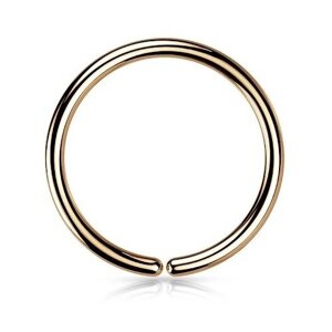 Пирсинг Pirsa, кольцо, в бровь, в нос, в губу, нержавеющая сталь, размер 7 мм., золотой