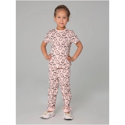 Пижама Белый Слон для девочек, брюки, размер 98, розовый