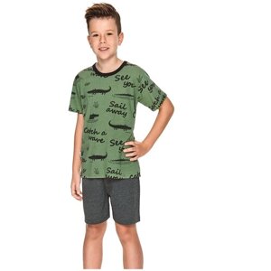 Пижама детская для мальчиков TARO Luka 2744-2745-01, футболка и шорты, зеленый (Размер: 98)
