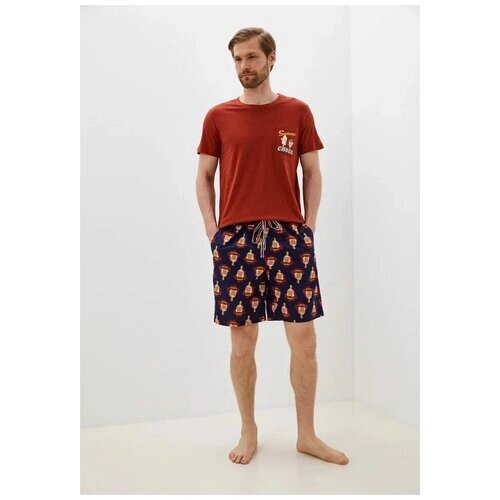 Пижама Indefini, размер XL (50), синий, красный
