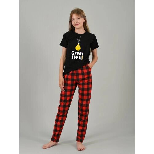 Пижама LIDЭКО, размер 88/164, красный, черный
