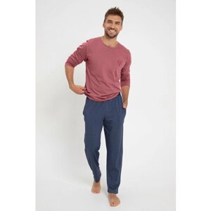 Пижама Taro, лонгслив, брюки, размер M, бордовый