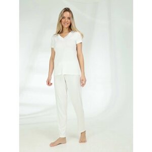 Пижама VITACCI, футболка, брюки, размер 46-48, белый