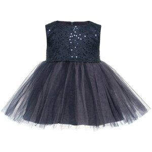 Платье Андерсен нарядное для девочки темно-синее пайетки 86
