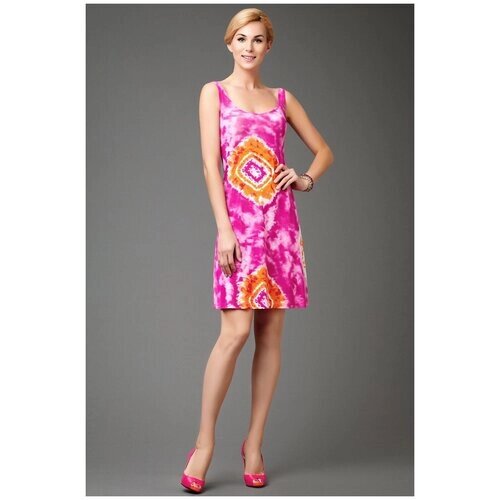 Платье Арт-Деко, размер 46, оранжевый, розовый