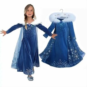 Платье для девочки Эльза зимнее с мехом - размер 150