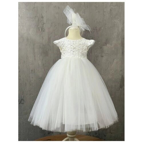 Платье нарядное для девочки (Размер: 92), арт. 3106, цвет Белый