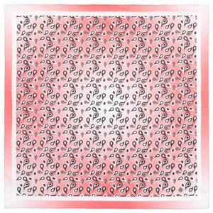 Платок Павловопосадская платочная мануфактура,70х70 см, белый, розовый