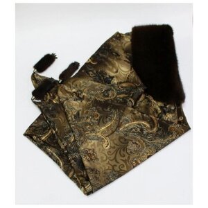 Платок женский шелковый с меховой отделкой " Елизавета " , импортная норка