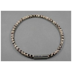 Плетеный браслет Handinsilver ( Посеребриручку ) Браслет кожаный с магнитной застежкой, размер 17 см, бежевый