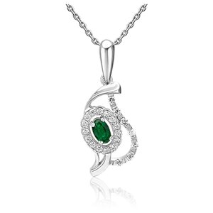 Подвеска PLATINA jewelry из золота 585 пробы с изумрудом, бриллиантом