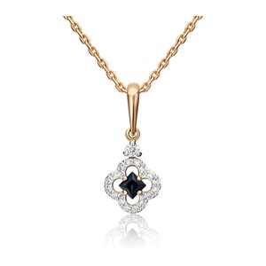 Подвеска PLATINA jewelry из золота 585 пробы с сапфиром, бриллиантом