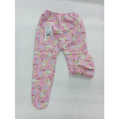 Ползунки короткие Кактус детские, под подгузник, закрытая стопа, пояс на резинке, без карманов, размер 62, розовый