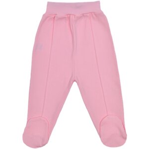 Ползунки высокие Clariss детские, под подгузник, закрытая стопа, пояс на резинке, размер 20 (62-68), розовый